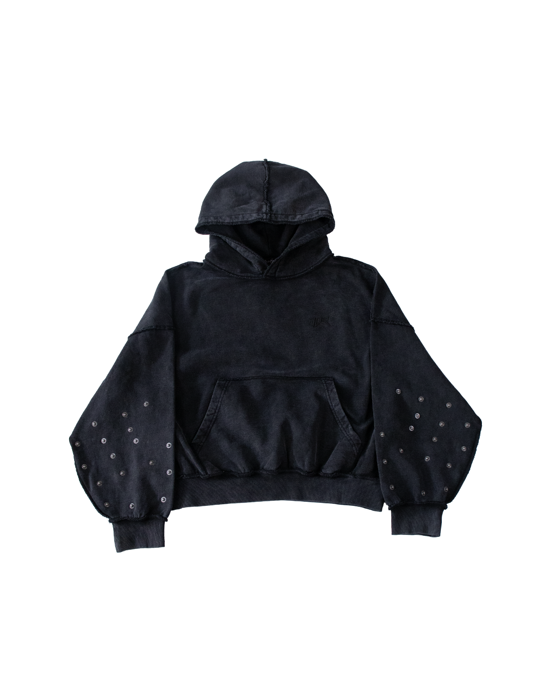 BUTTON HOODIE - BLACK - XS (SAMPLE)