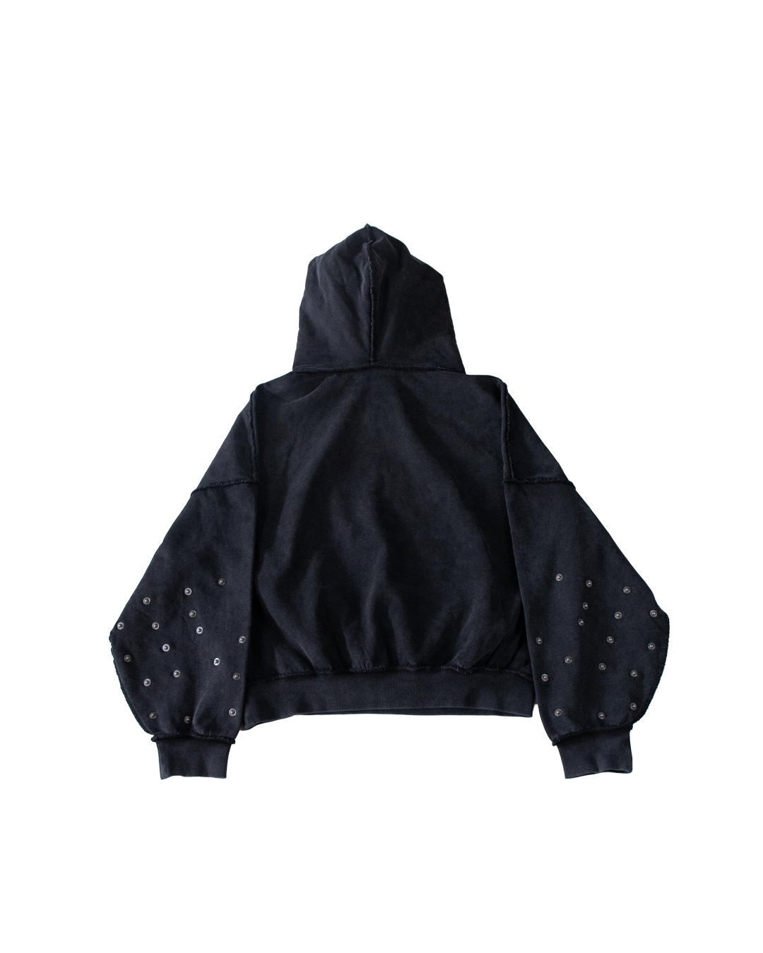 BUTTON HOODIE - BLACK - XS (SAMPLE)