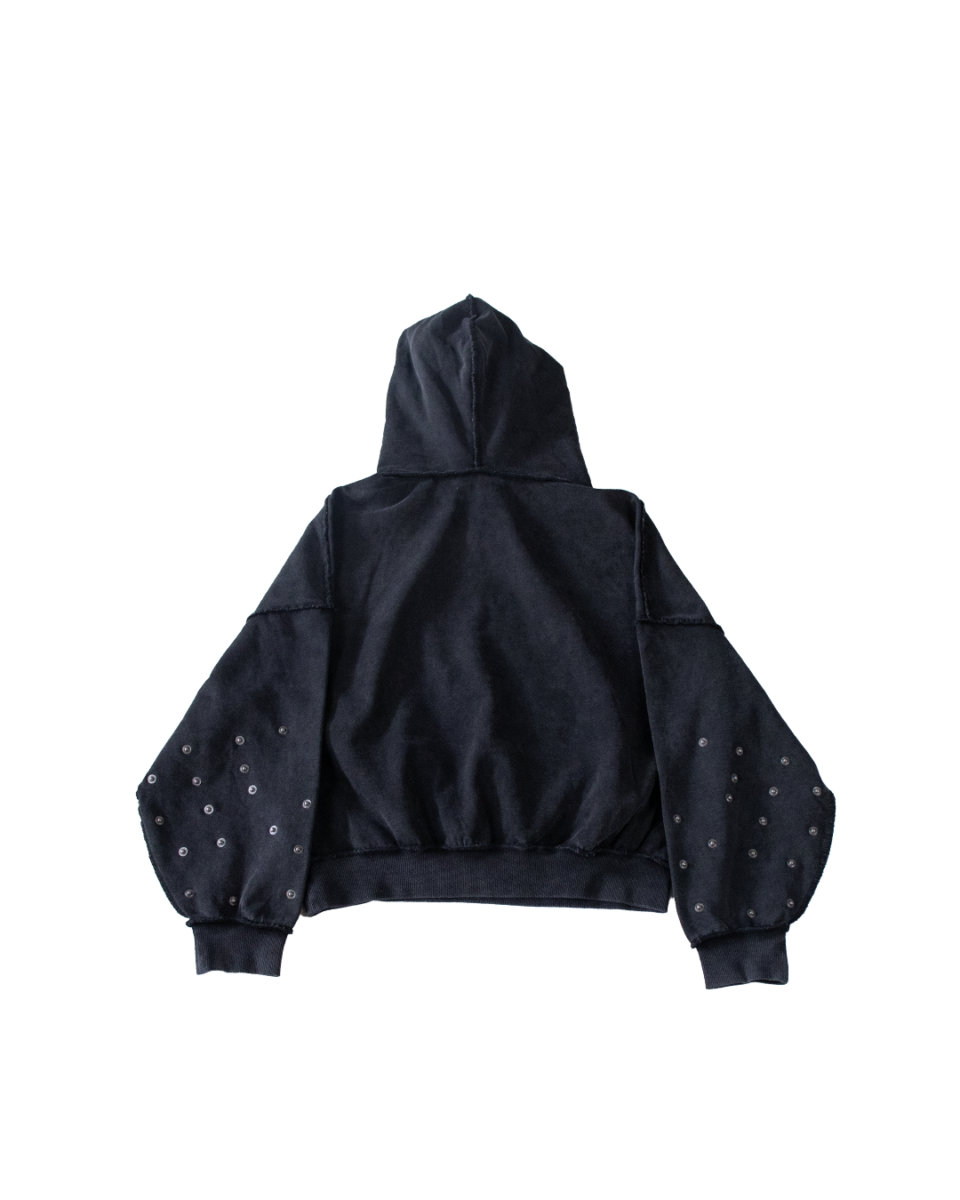 BUTTON HOODIE - BLACK - S (SAMPLE)