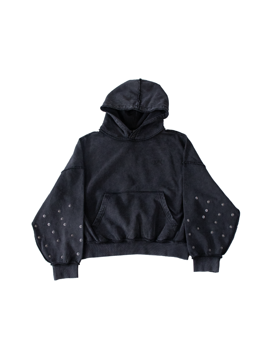BUTTON HOODIE - BLACK - M (SAMPLE)