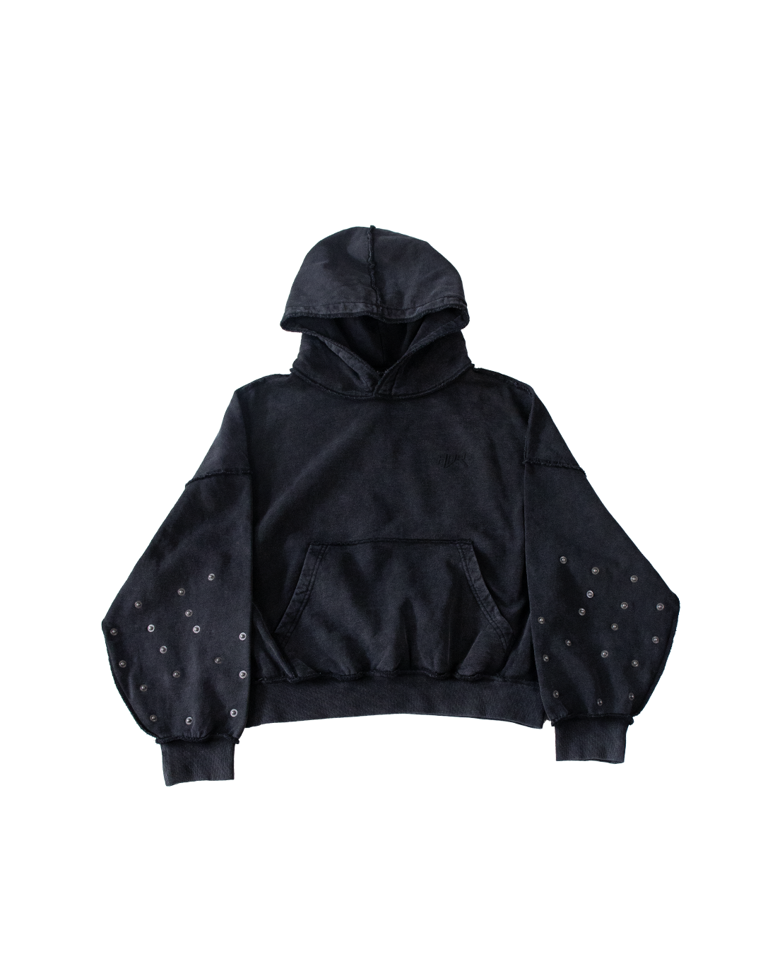 BUTTON HOODIE - BLACK - XL (SAMPLE)