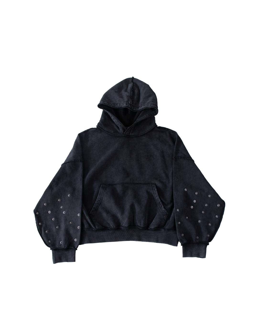 BUTTON HOODIE - BLACK - XXL (SAMPLE)