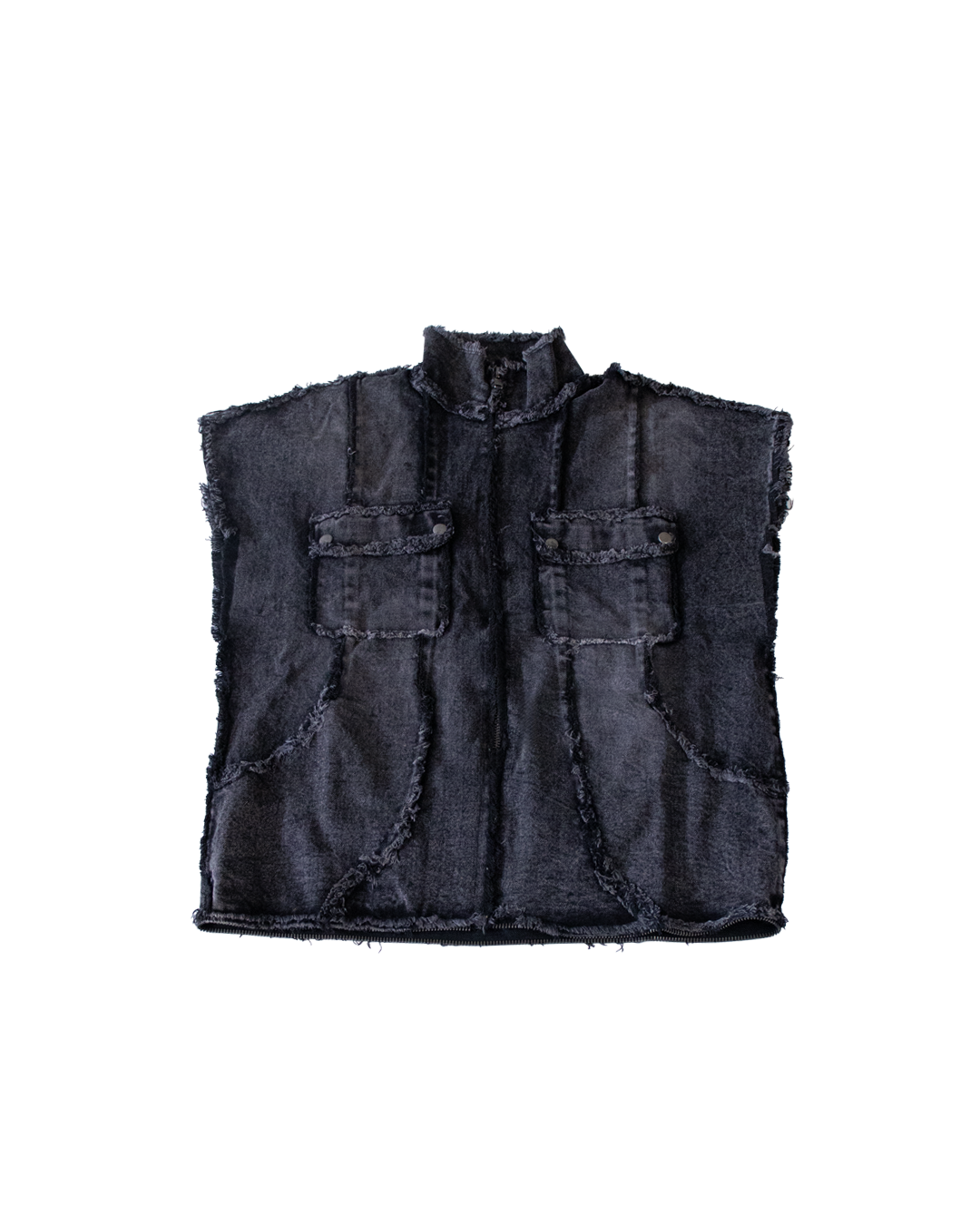 DISTRESSED DENIM VEST - XS (SAMPLE)