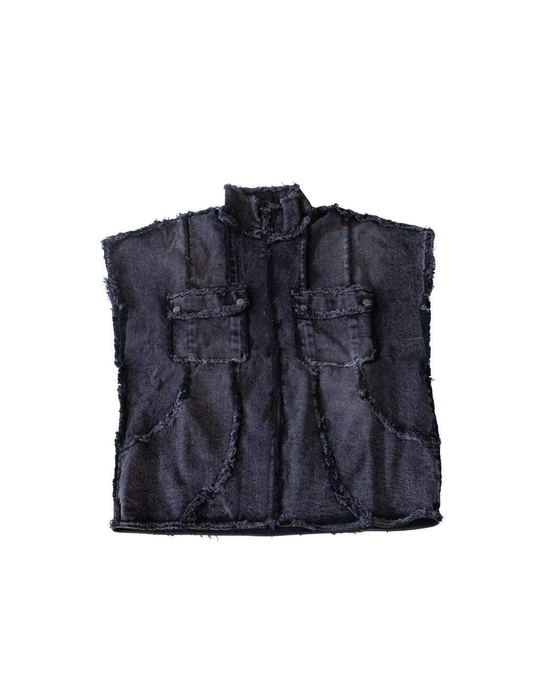 DISTRESSED DENIM VEST - S (SAMPLE)