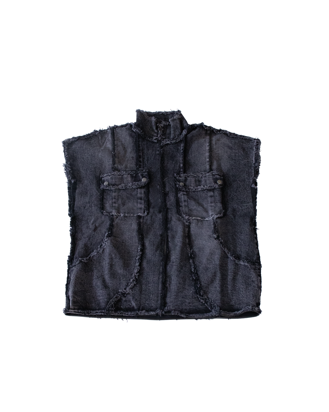 DISTRESSED DENIM VEST - L (SAMPLE)
