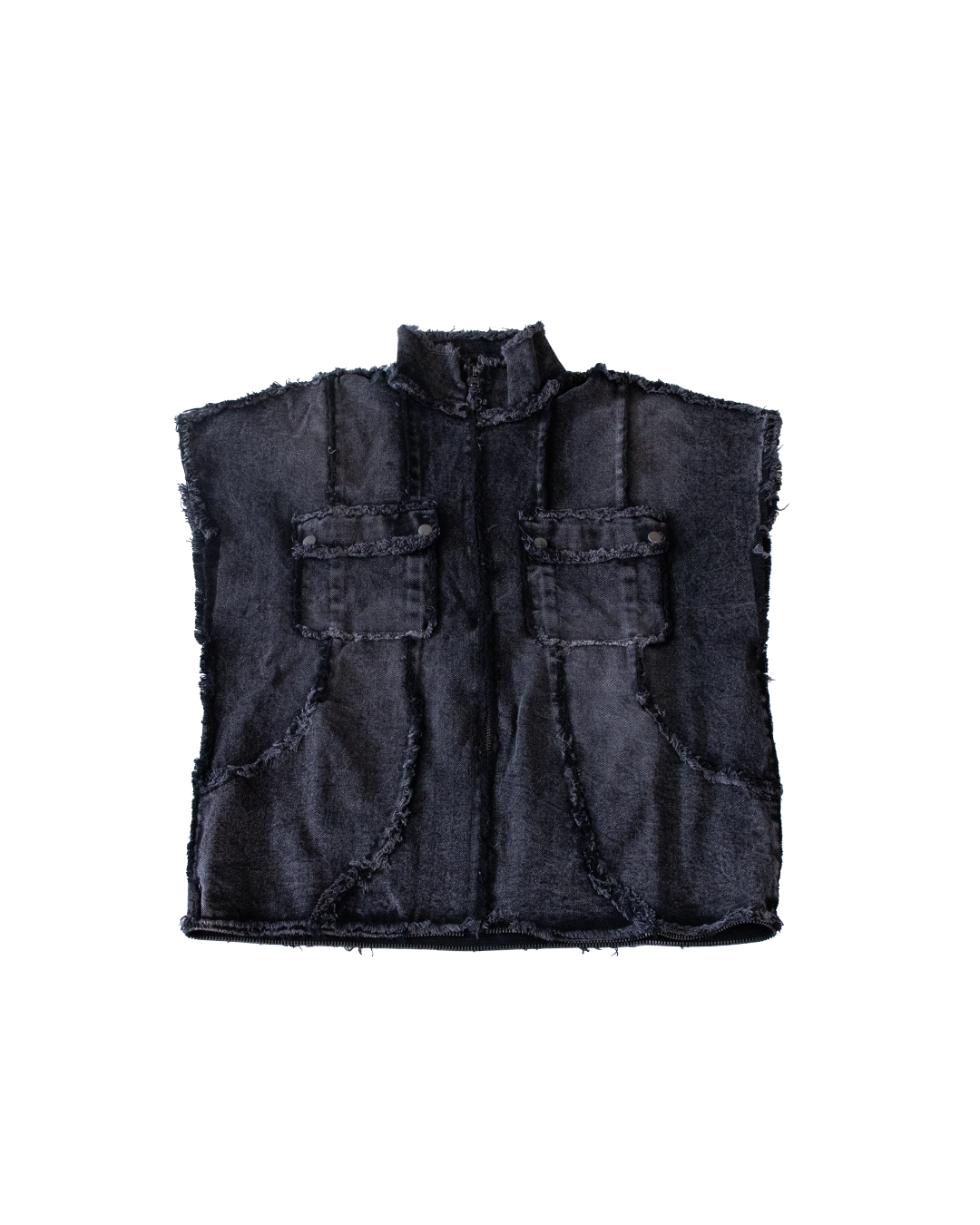 DISTRESSED DENIM VEST - XL (SAMPLE)
