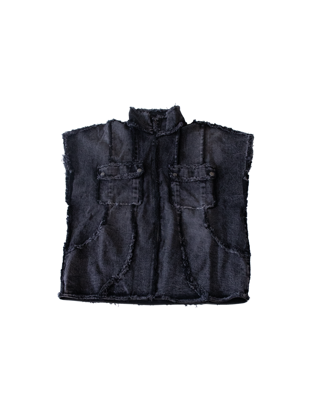 DISTRESSED DENIM VEST - XXL (SAMPLE)
