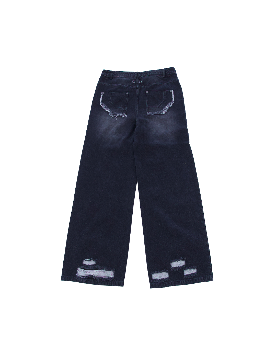 TERRA DENIM JEANS - BLACK RIPPED - L-XL (SAMPLE)