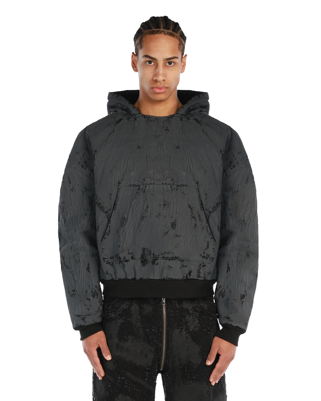CRACKED PUFFER HOODIE
