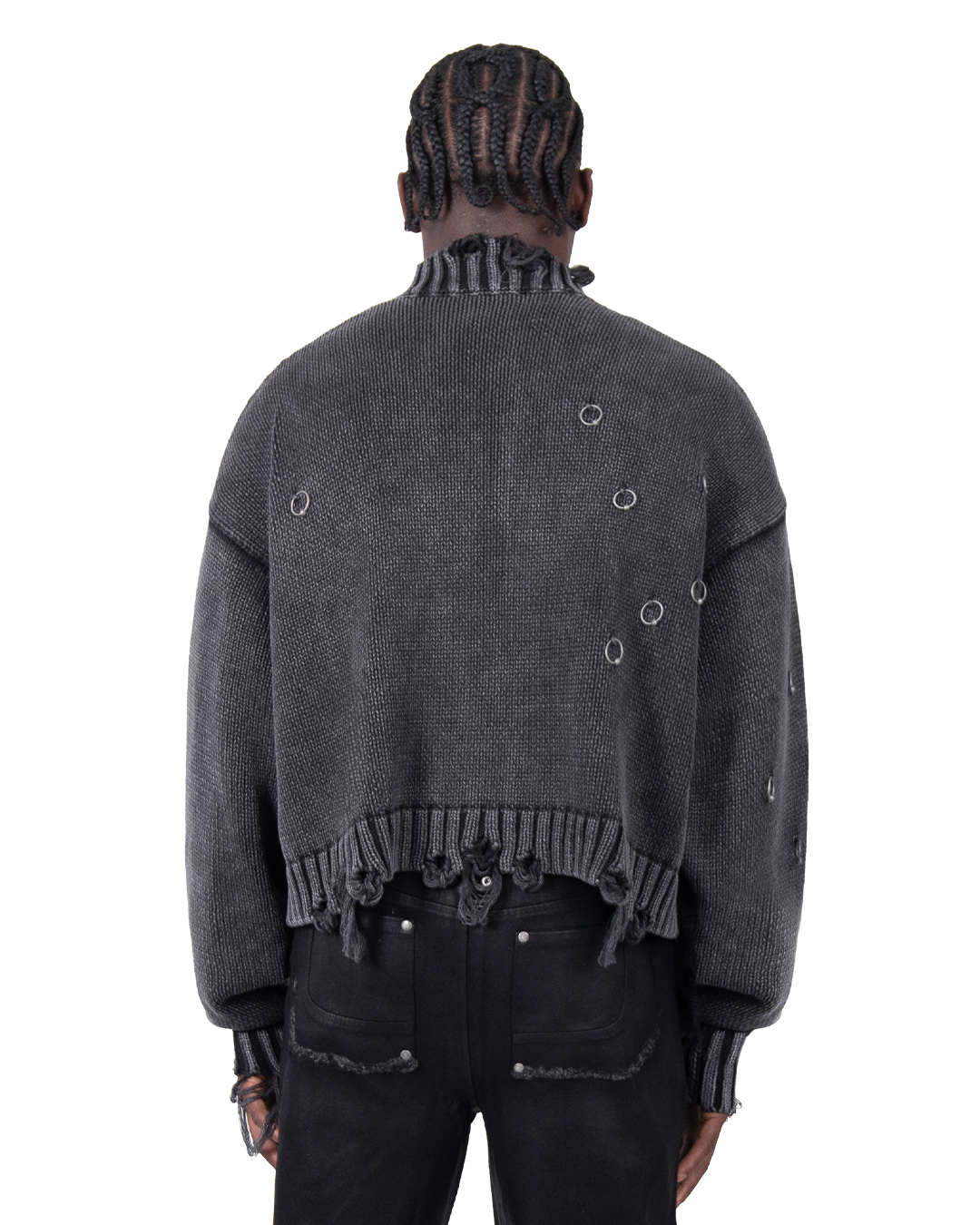 PIERCED KNIT SWEATER