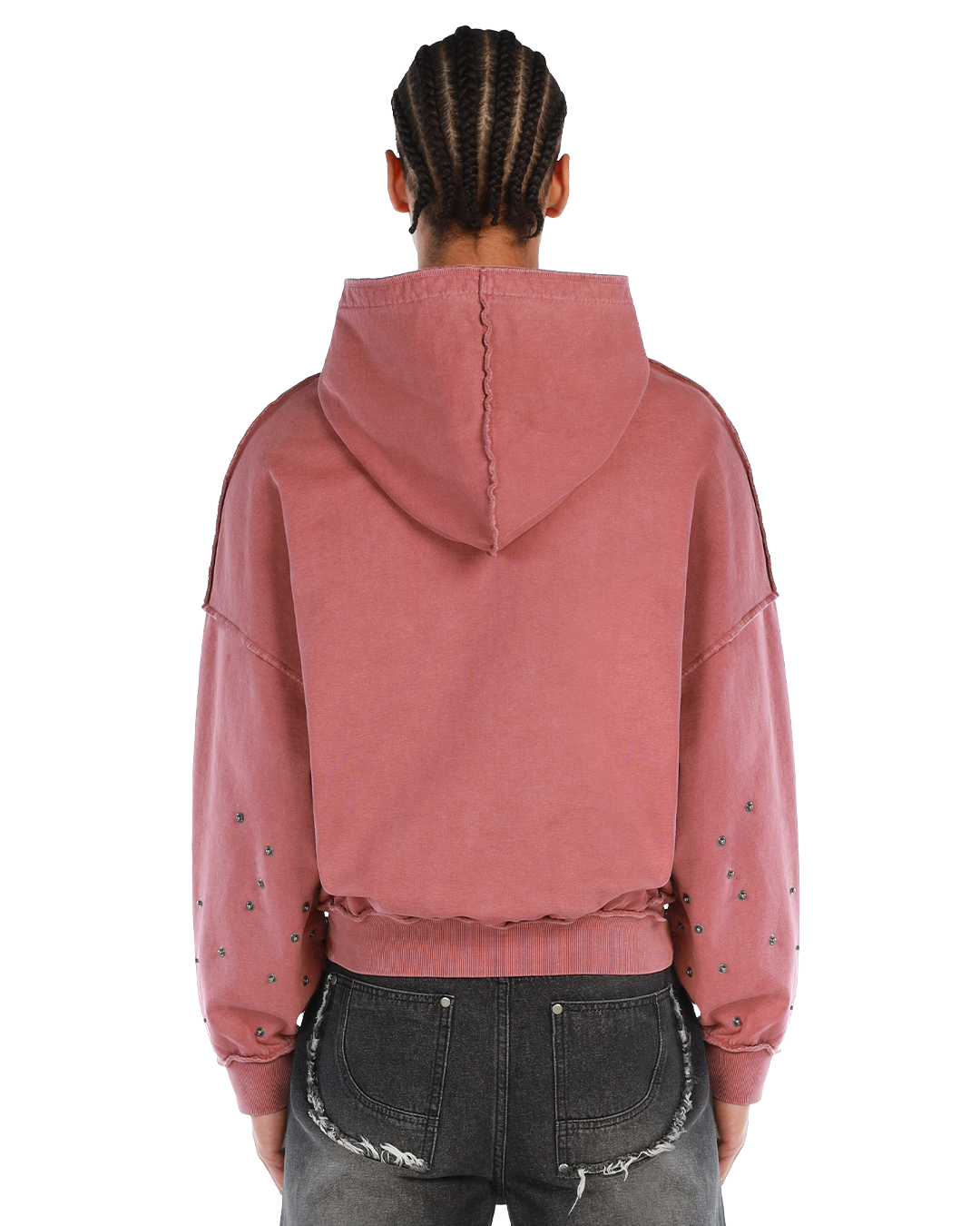 BUTTON HOODIE - RED