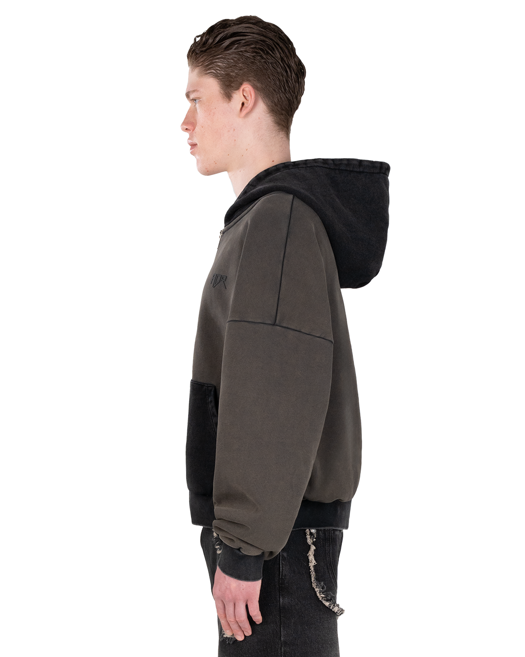 LOGO ZIP-HOODIE - BLACK