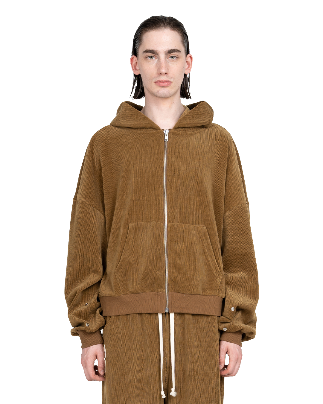 LANIK ZIP-HOODIE - KHAKI – atelier-roupa